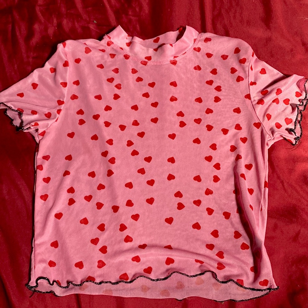 pink and red crop top